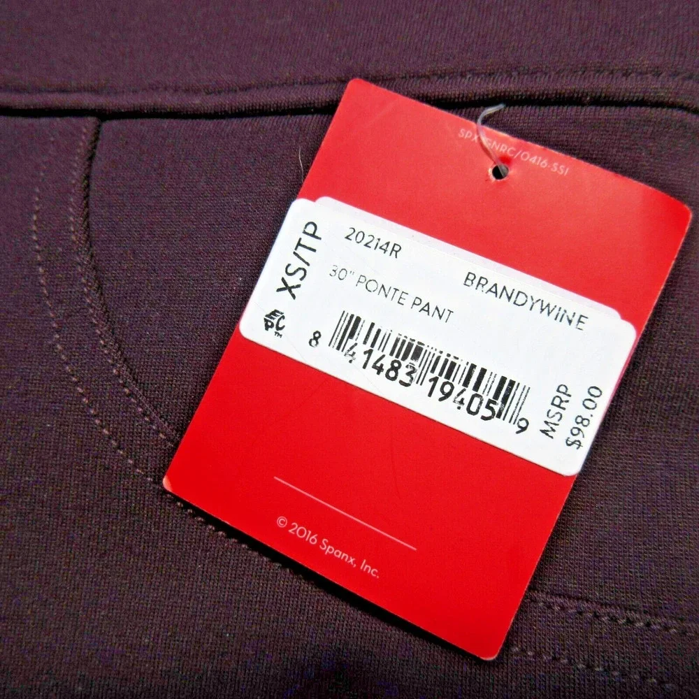 NWT SPANX 20214 Tall Ponte Ankle Leggings in Brandywine 4-Pocket XS x 29